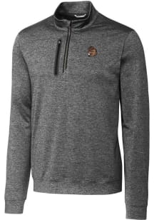 Cutter and Buck Oregon State Beavers Mens Grey Stealth Heathered Long Sleeve 1/4 Zip Pullover