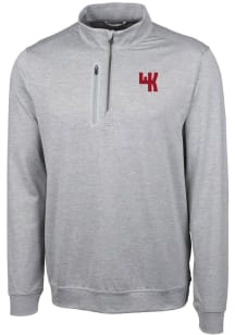 Cutter and Buck Western Kentucky Hilltoppers Mens Grey Stealth Heathered Long Sleeve 1/4 Zip Pul..