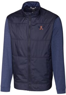 Cutter and Buck Auburn Tigers Mens Navy Blue Stealth Hybrid Quilted Medium Weight Jacket