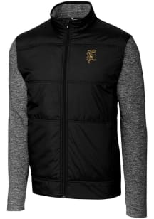Cutter and Buck Grambling State Tigers Mens Black Stealth Hybrid Quilted Medium Weight Jacket