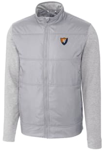 Cutter and Buck Illinois Fighting Illini Mens Grey Stealth Hybrid Quilted Medium Weight Jacket