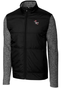 Cutter and Buck NC State Wolfpack Mens Black Stealth Hybrid Quilted Medium Weight Jacket