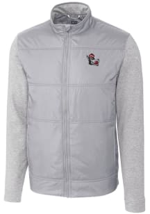 Cutter and Buck NC State Wolfpack Mens Grey Stealth Hybrid Quilted Medium Weight Jacket