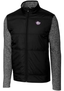 Cutter and Buck TCU Horned Frogs Mens Black Stealth Hybrid Quilted Medium Weight Jacket