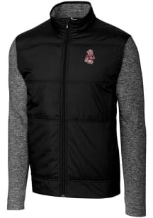 Cutter and Buck Washington State Cougars Mens Black Stealth Hybrid Quilted Medium Weight Jacket