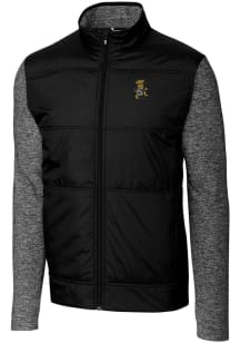Cutter and Buck Wichita State Shockers Mens Black Stealth Hybrid Quilted Medium Weight Jacket