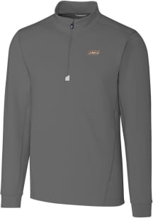 Cutter and Buck James Madison Dukes Mens Grey Traverse Stretch Big and Tall 1/4 Zip Pullover