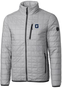 Cutter and Buck Georgetown Hoyas Mens Grey Rainier PrimaLoft Puffer Filled Jacket