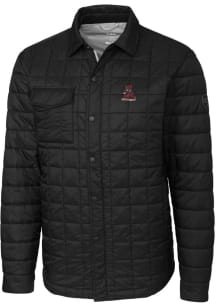 Cutter and Buck Alabama Crimson Tide Mens Black Rainier PrimaLoft Quilted Outerwear Lined Jacket