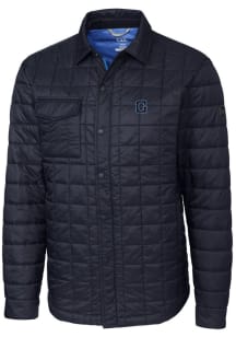 Cutter and Buck Georgetown Hoyas Mens Navy Blue Rainier PrimaLoft Quilted Outerwear Lined Jacket