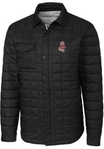 Cutter and Buck Washington State Cougars Mens Black Rainier PrimaLoft Quilted Outerwear Lined Ja..