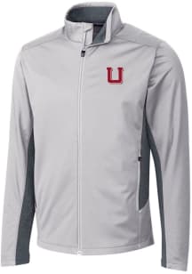 Cutter and Buck Utah Utes Mens Grey Navigate Softshell Light Weight Jacket