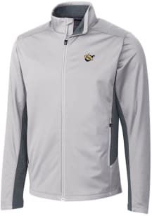 Cutter and Buck West Virginia Mountaineers Mens Grey Navigate Softshell Light Weight Jacket
