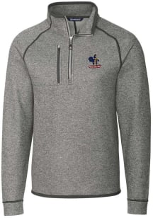 Cutter and Buck Delaware Fightin' Blue Hens Mens Grey Mainsail Long Sleeve 1/4 Zip Pullover