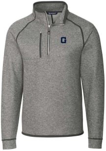 Cutter and Buck Georgetown Hoyas Mens Grey Mainsail Long Sleeve 1/4 Zip Pullover
