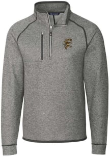Cutter and Buck Grambling State Tigers Mens Grey Mainsail Long Sleeve 1/4 Zip Pullover