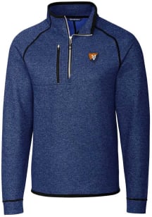Cutter and Buck Illinois Fighting Illini Mens Blue Mainsail Long Sleeve 1/4 Zip Pullover