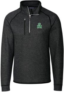Cutter and Buck Marshall Thundering Herd Mens Charcoal Mainsail Long Sleeve 1/4 Zip Pullover