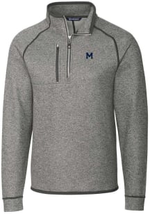 Cutter and Buck Michigan Wolverines Mens Grey Mainsail Long Sleeve 1/4 Zip Pullover