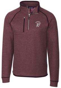 Cutter and Buck Mississippi State Bulldogs Mens Red Mainsail Long Sleeve 1/4 Zip Pullover