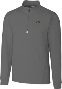 Cutter and Buck Colorado Buffaloes Mens Grey Traverse Stretch Big and Tall 1/4 Zip Pullover