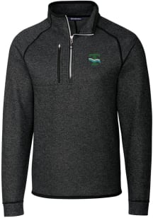 Cutter and Buck Tulane Green Wave Mens Charcoal Mainsail Long Sleeve 1/4 Zip Pullover