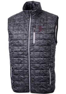 Cutter and Buck Southern Illinois Salukis Mens Black Rainier PrimaLoft Printed Sleeveless Jacket