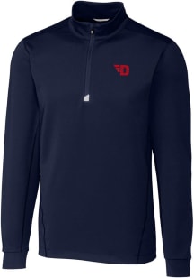 Cutter and Buck Dayton Flyers Mens Navy Blue Traverse Stretch Big and Tall 1/4 Zip Pullover