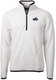 Cutter and Buck Old Dominion Monarchs Mens White Cascade Eco Sherpa Fleece Long Sleeve 1/4 Zip P..