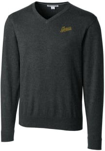 Cutter and Buck George Mason University Mens Charcoal Lakemont Long Sleeve Sweater