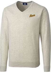 Cutter and Buck George Mason University Mens Oatmeal Lakemont Long Sleeve Sweater