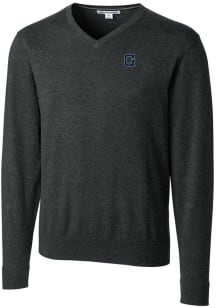 Cutter and Buck Georgetown Hoyas Mens Charcoal Lakemont Long Sleeve Sweater
