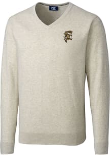 Cutter and Buck Grambling State Tigers Mens Oatmeal Lakemont Long Sleeve Sweater
