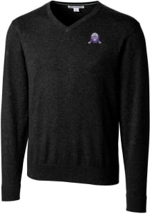 Mens Northwestern Wildcats Black Cutter and Buck Vault Lakemont Long Sleeve Sweater