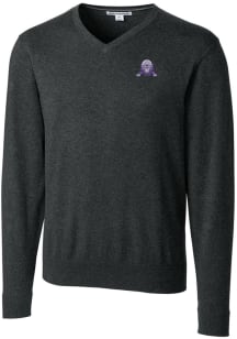 Cutter and Buck Northwestern Wildcats Mens Charcoal Lakemont Long Sleeve Sweater