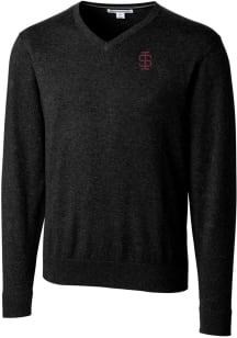Cutter and Buck Southern Illinois Salukis Mens Black Lakemont Long Sleeve Sweater