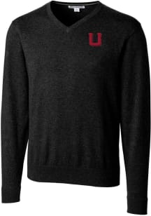 Cutter and Buck Utah Utes Mens Black Vault Lakemont Long Sleeve Sweater