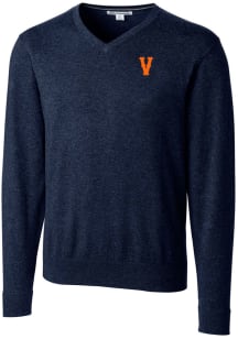 Cutter and Buck Virginia Cavaliers Mens Navy Blue Lakemont Long Sleeve Sweater