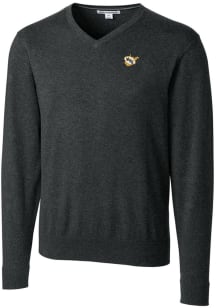 Cutter and Buck West Virginia Mountaineers Mens Grey Vault Lakemont Long Sleeve Sweater