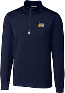 Mens Drexel Dragons Navy Blue Cutter and Buck Traverse Stretch Qtr Zip