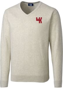Cutter and Buck Western Kentucky Hilltoppers Mens Oatmeal Lakemont Long Sleeve Sweater