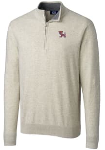 Cutter and Buck Clemson Tigers Mens Oatmeal Lakemont Long Sleeve Qtr Zip Pullover