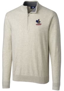 Cutter and Buck Delaware Fightin' Blue Hens Mens Oatmeal Lakemont Long Sleeve 1/4 Zip Pullover