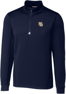 Cutter and Buck Marquette Golden Eagles Mens Navy Blue Traverse Stretch Big and Tall 1/4 Zip Pul..