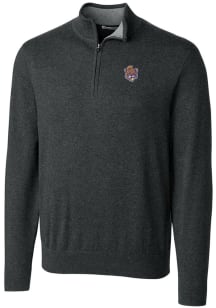 Cutter and Buck LSU Tigers Mens Grey Vault Lakemont Long Sleeve 1/4 Zip Pullover