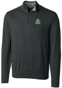 Cutter and Buck Marshall Thundering Herd Mens Charcoal Lakemont Long Sleeve 1/4 Zip Pullover