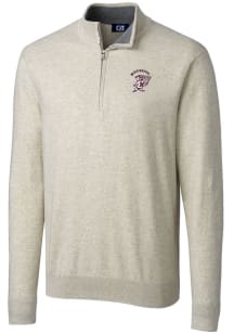 Cutter and Buck Mississippi State Bulldogs Mens Oatmeal Vault Lakemont Long Sleeve 1/4 Zip Pullo..