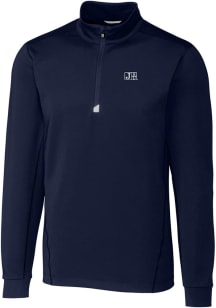 Cutter and Buck Jackson State Tigers Mens Navy Blue Traverse Stretch Big and Tall 1/4 Zip Pullov..