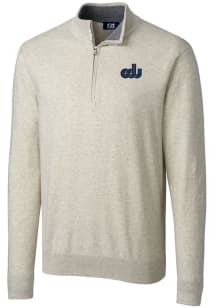 Cutter and Buck Old Dominion Monarchs Mens Oatmeal Lakemont Long Sleeve 1/4 Zip Pullover
