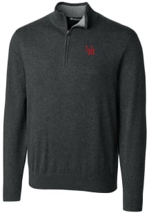 Cutter and Buck Ole Miss Rebels Mens Charcoal Lakemont Long Sleeve 1/4 Zip Pullover